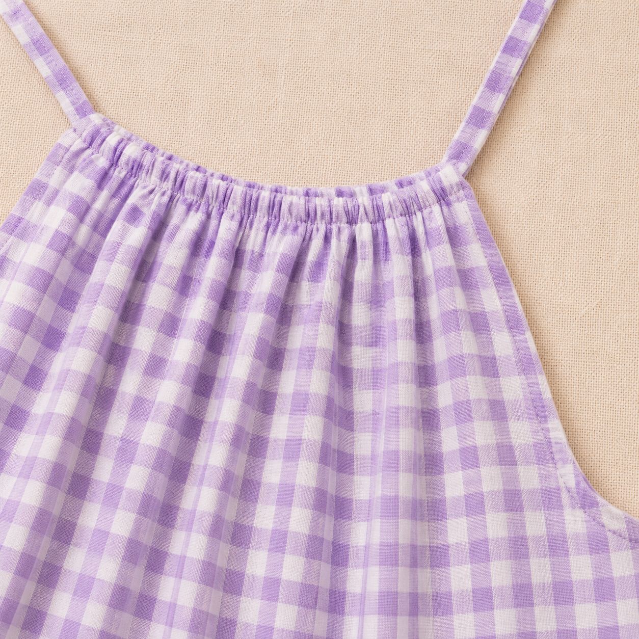 Digital Sewing Pattern for Women's Wide-Leg Jumpsuit - Relaxed Gingham Romper Style